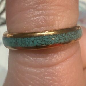 Gold-tone tungsten carbide ring, size 7